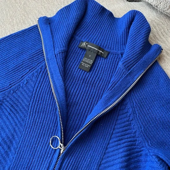 INC International Concepts Royal Blue Cowl Neck Sweater - Picture 4 of 7